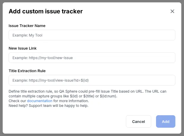 Adding Custom Issue integration